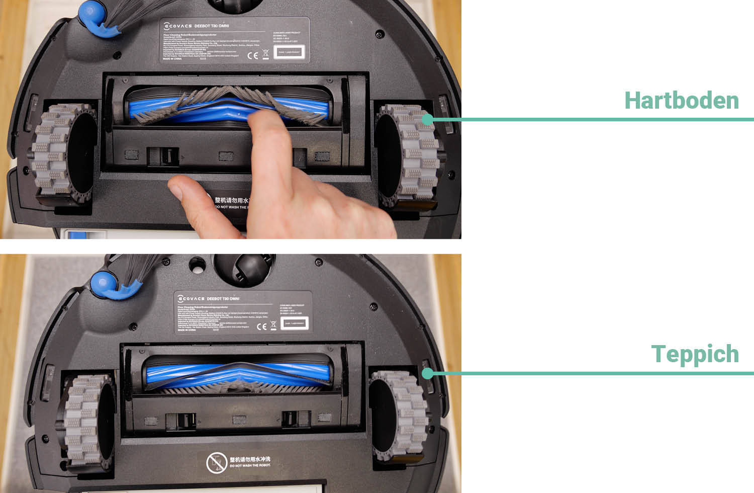 ECOVACS DEEBOT T80 OMNI Saugen Haare nachher