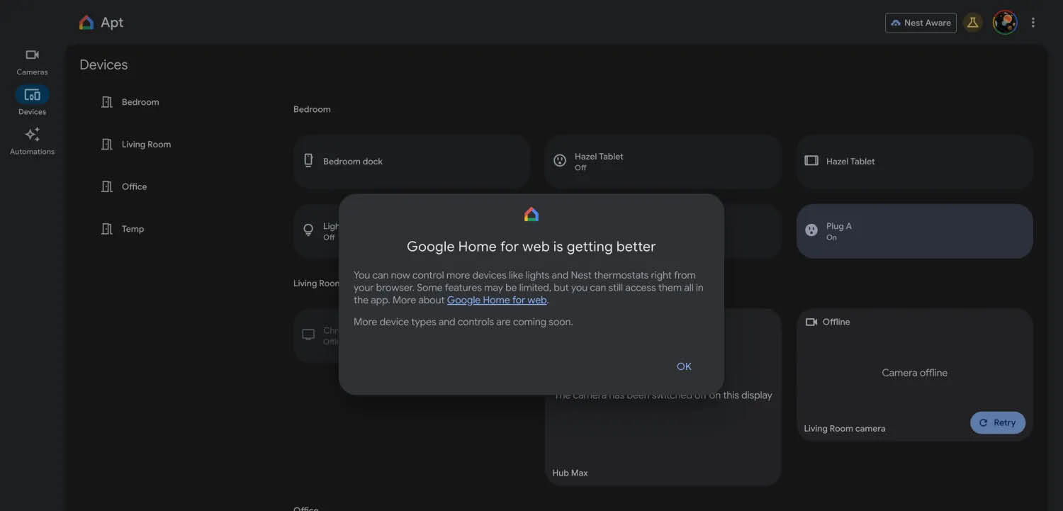Google Home Web