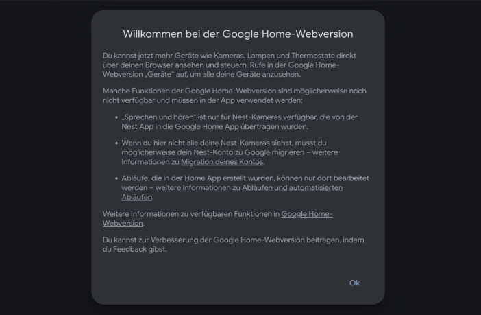 Google Home Web Screenshot