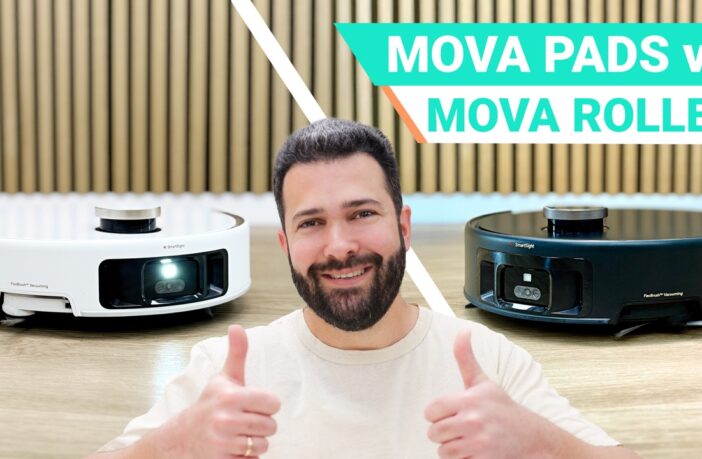 Zwei Saug- und Wischroboter im Vergleich: Mova V50 Ultra Complete mit High-End-Station und Mova Z60 Ultra Roller Complete mit breiter Wischwalze