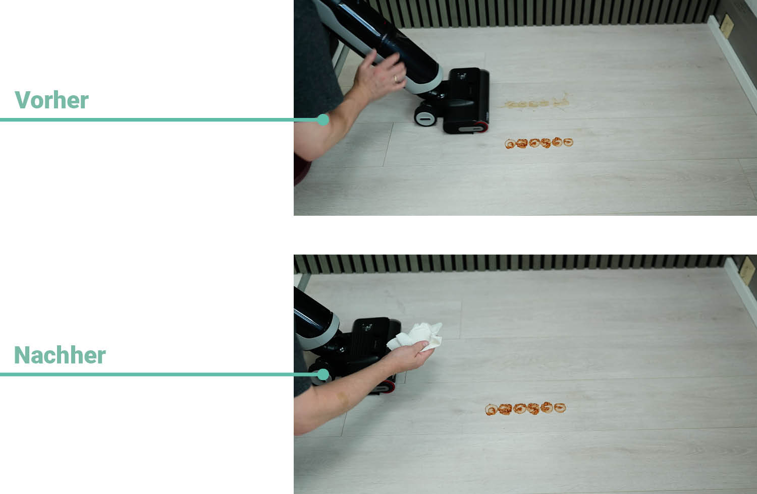 Reinigungergebnis trocken kaffee