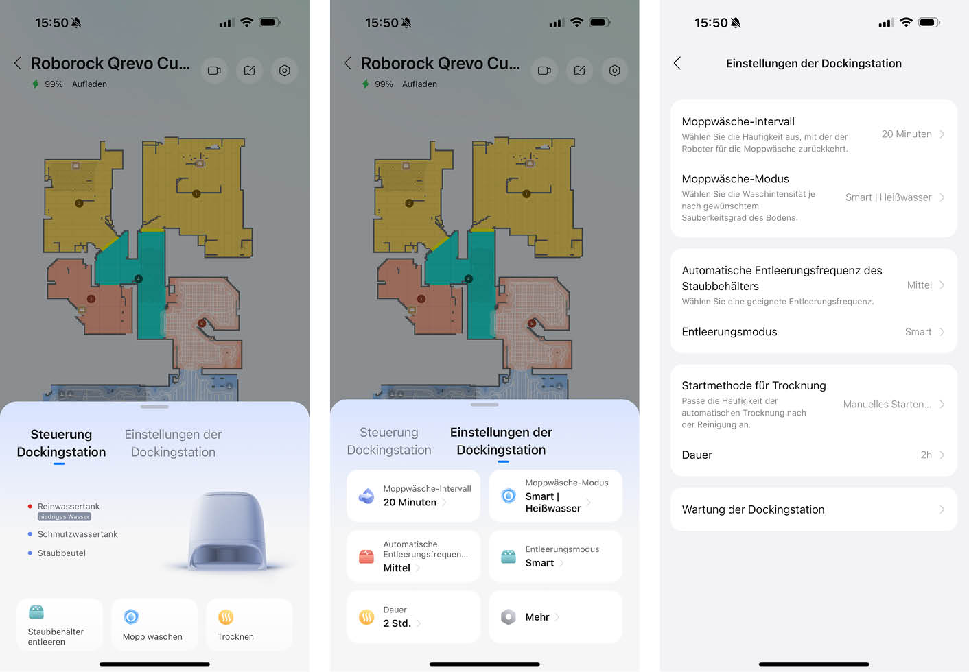 Roborock Qrevo CurvX App Dockingstation