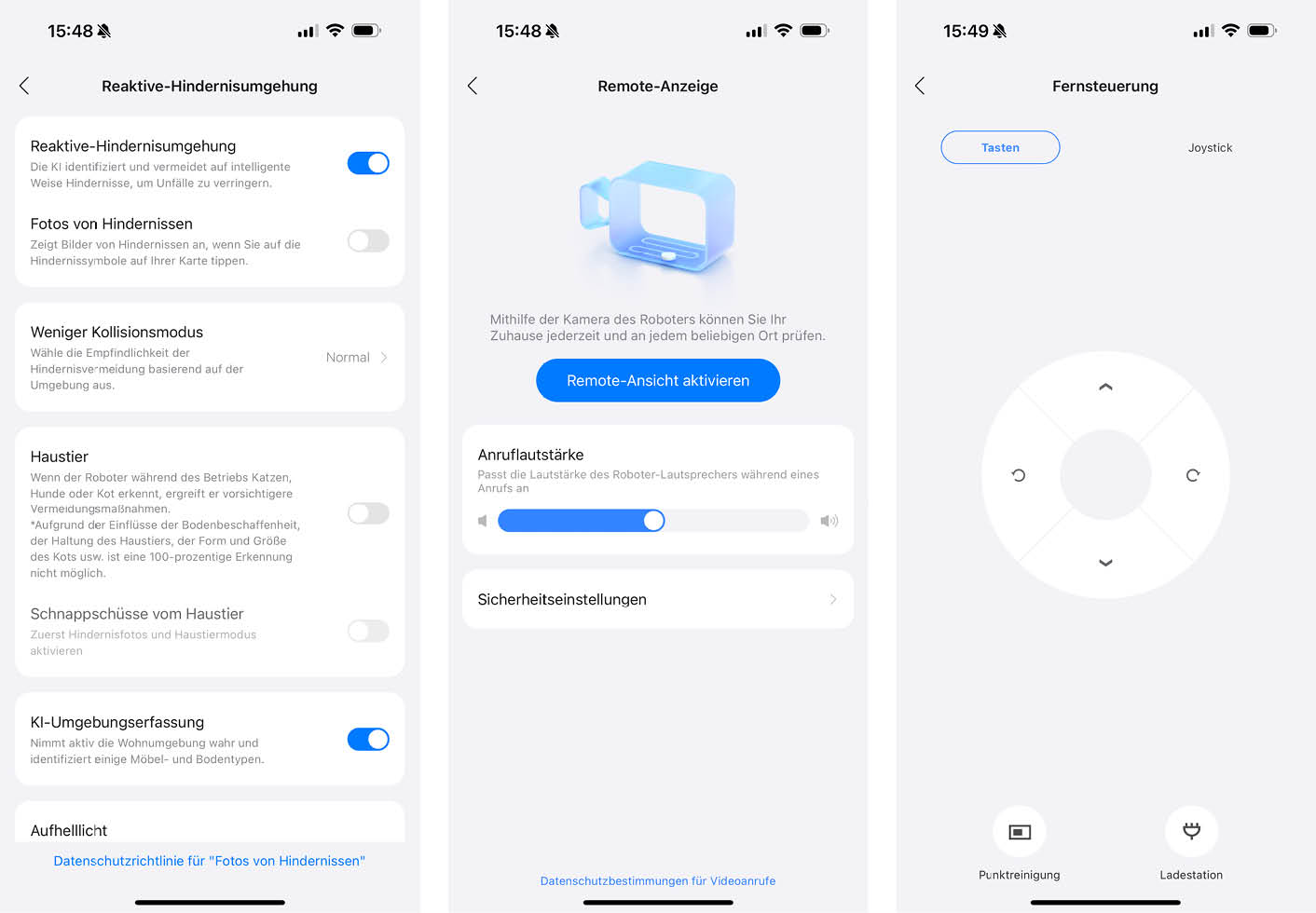 Roborock Qrevo CurvX App Hindernisse