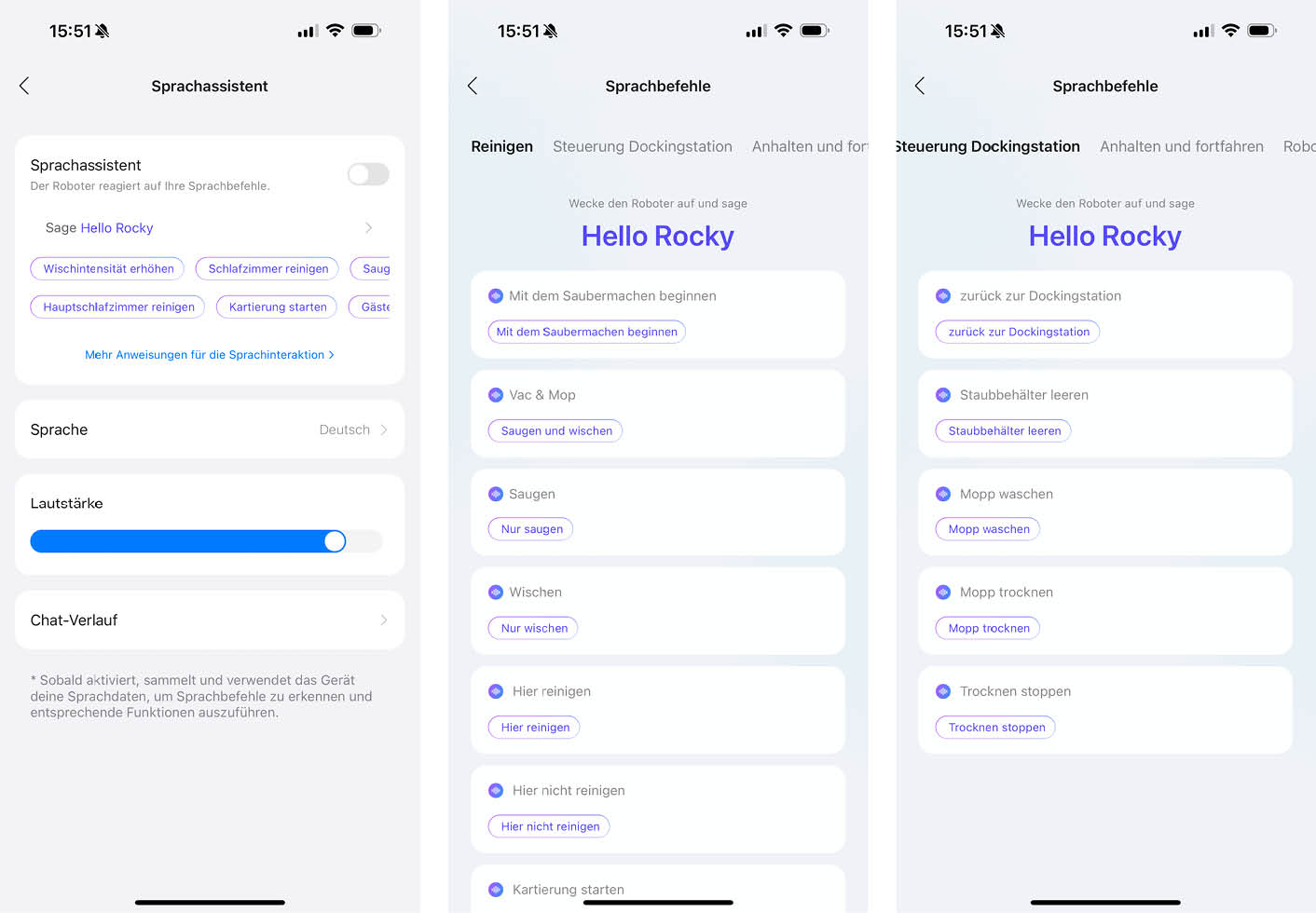 Roborock Qrevo CurvX App Rocky