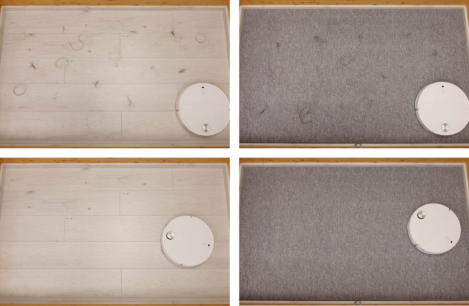 Roborock Qrevo CurvX Haare vorher nachher