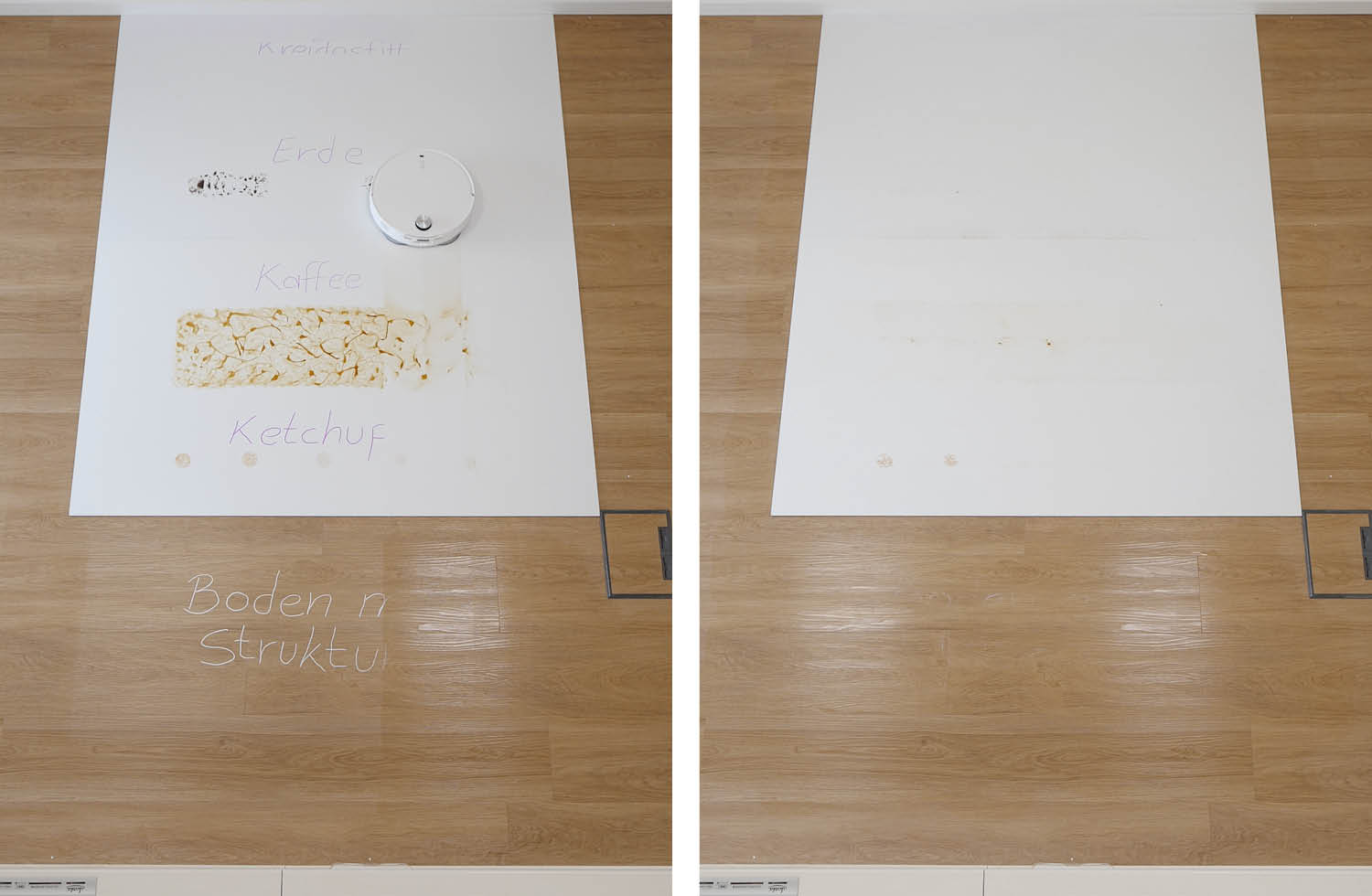 Roborock Qrevo CurvX Wischen nachher