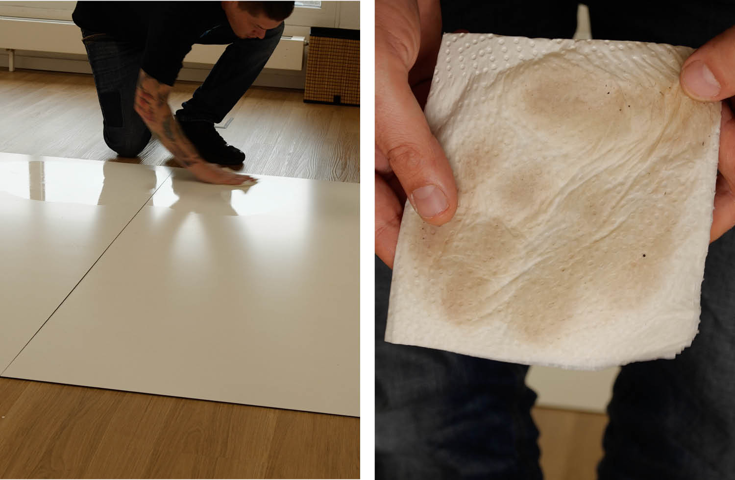 DJI ROMO P Wischen Schmutzaufnahme