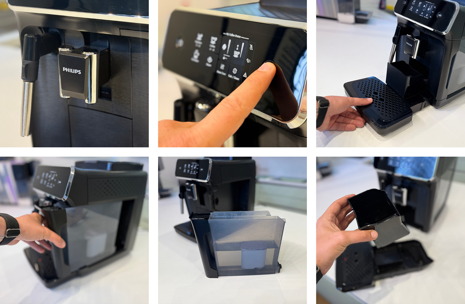 Das befindet sich auf der Vorderseite der Philips Series 2200