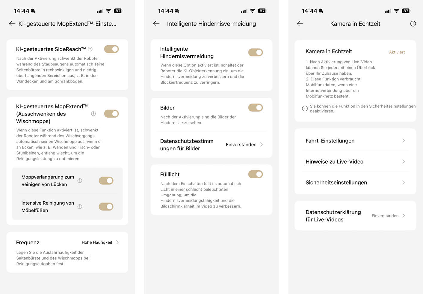 Dreame Matrix10 Ultra App KI Kamera