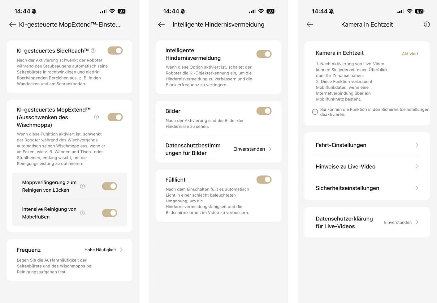 Dreame Matrix10 Ultra App KI Kamera