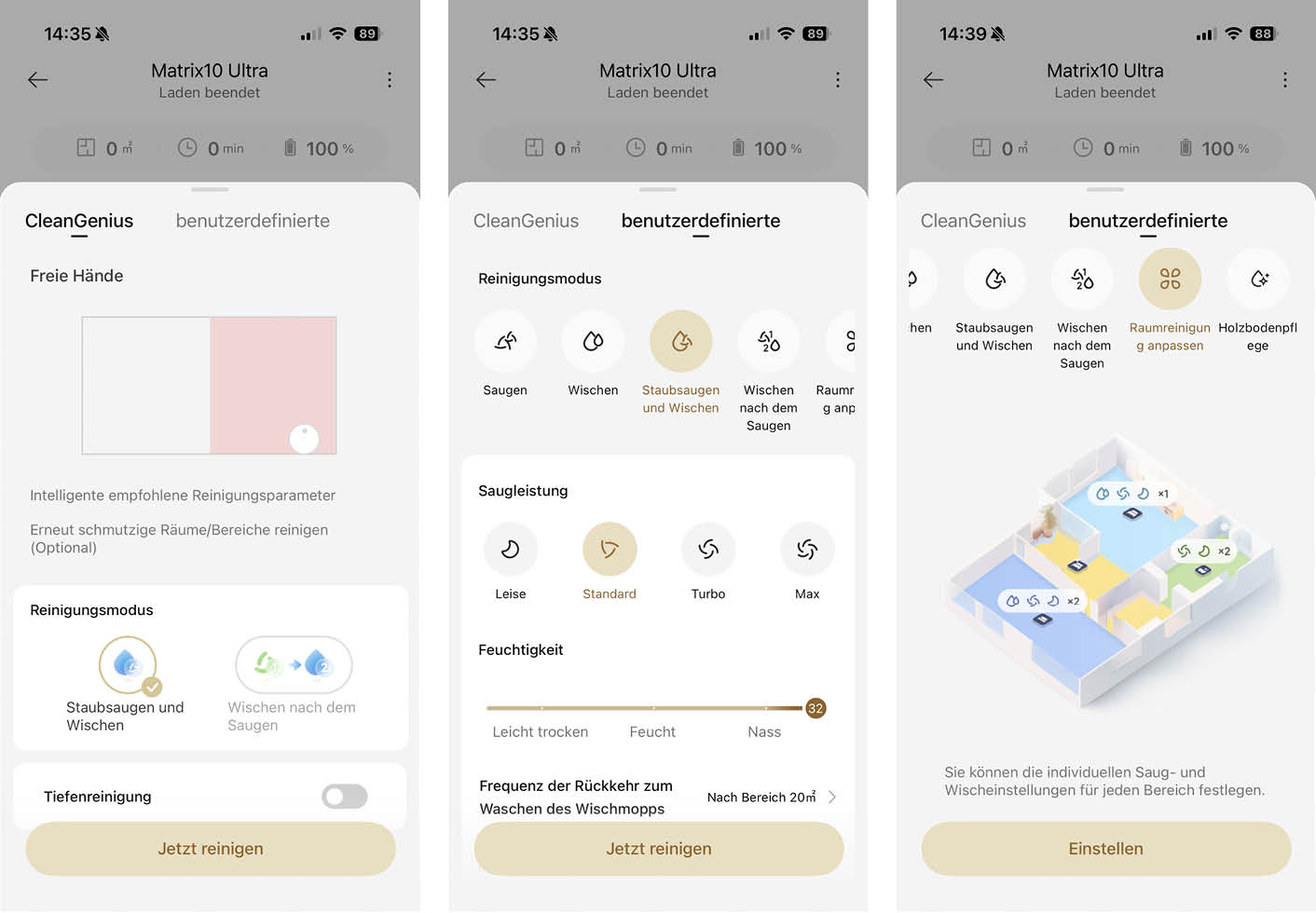 Dreame Matrix10 Ultra App Reinigung