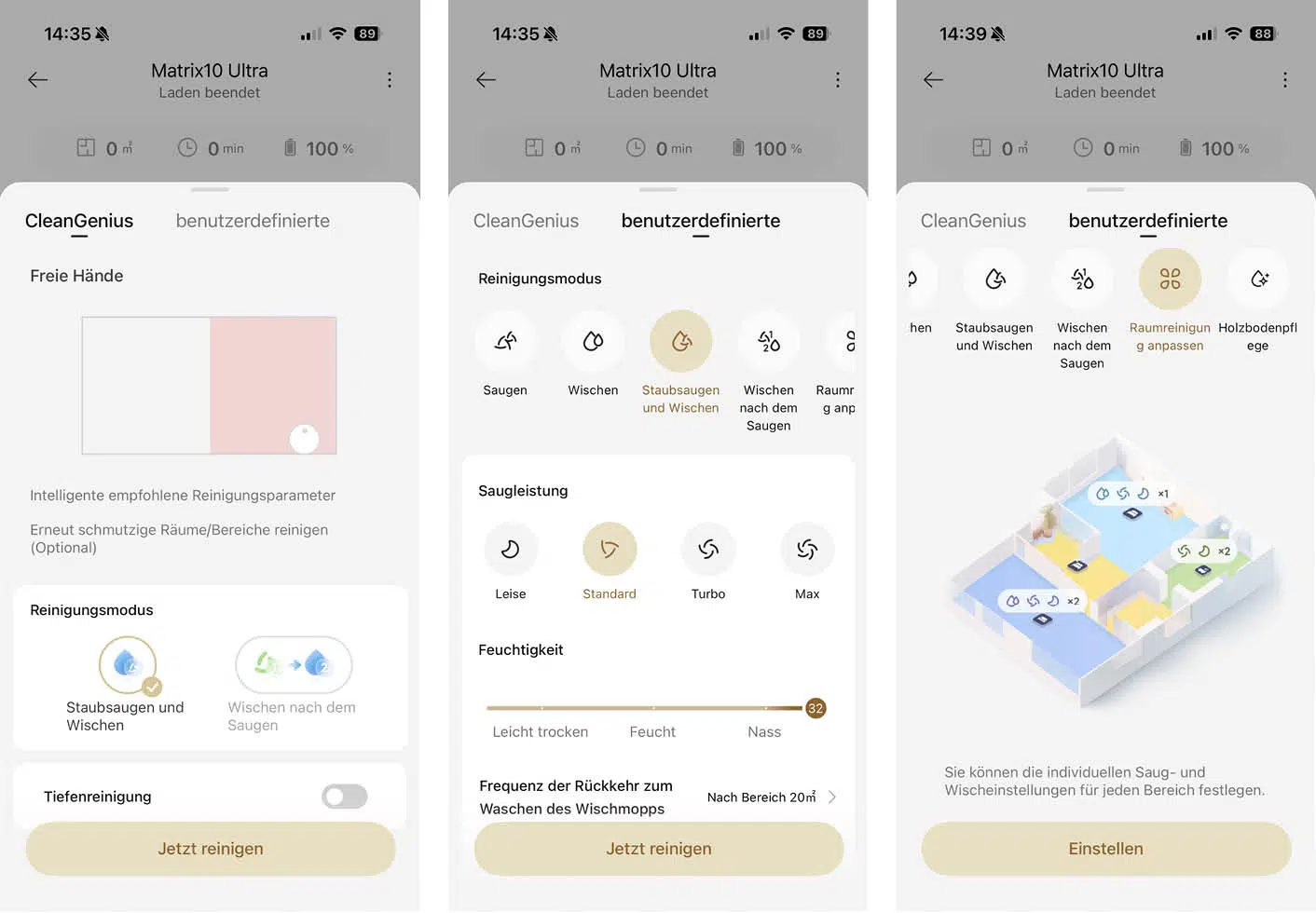 Dreame Matrix10 Ultra App Reinigung
