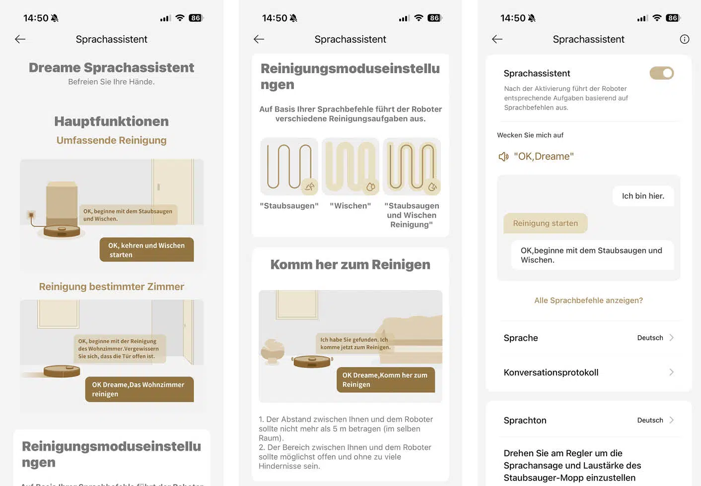Dreame Matrix10 Ultra App Sprachassistent