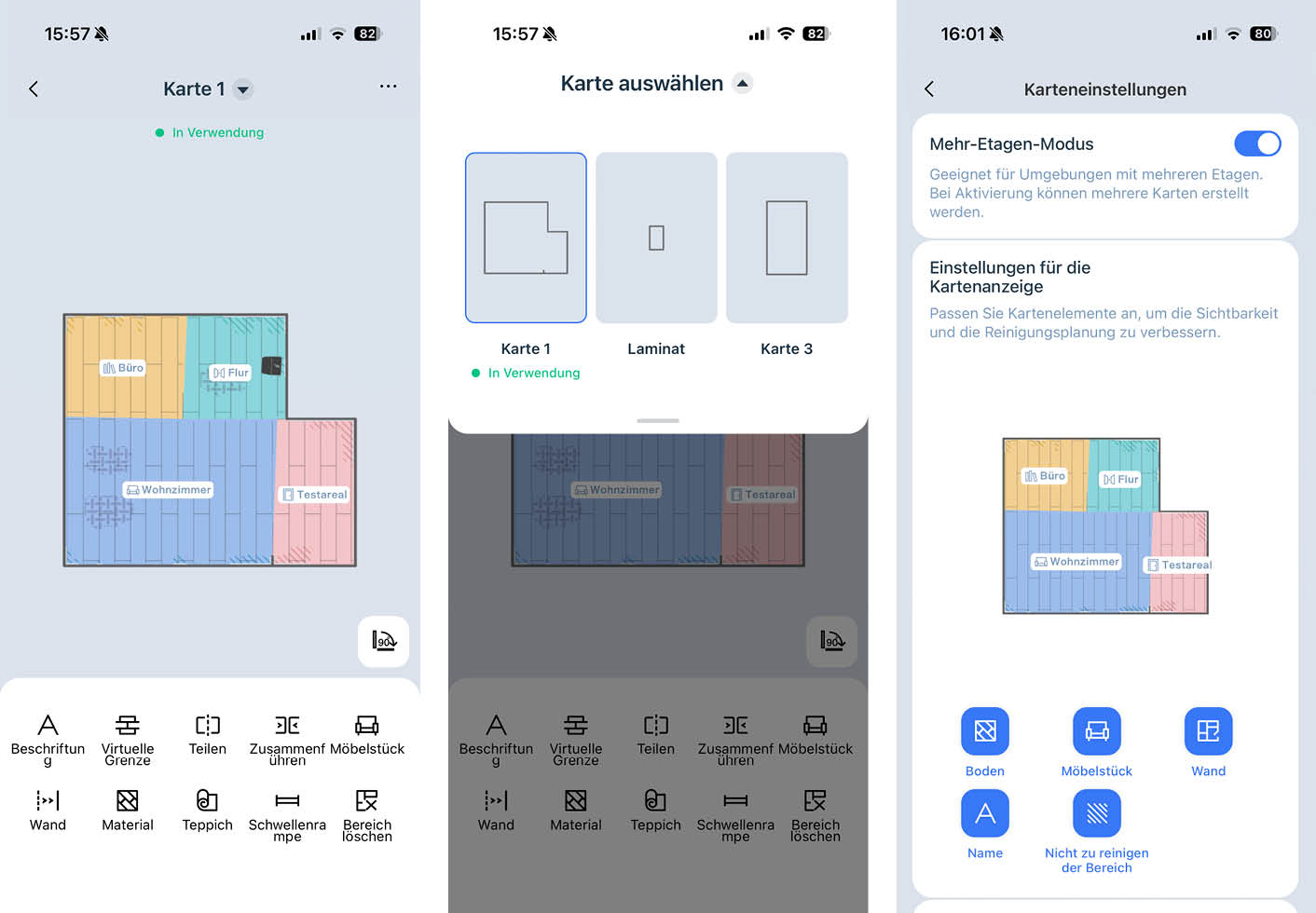 ECOVACS DEEBOT X11 OmniCyclone App Karte