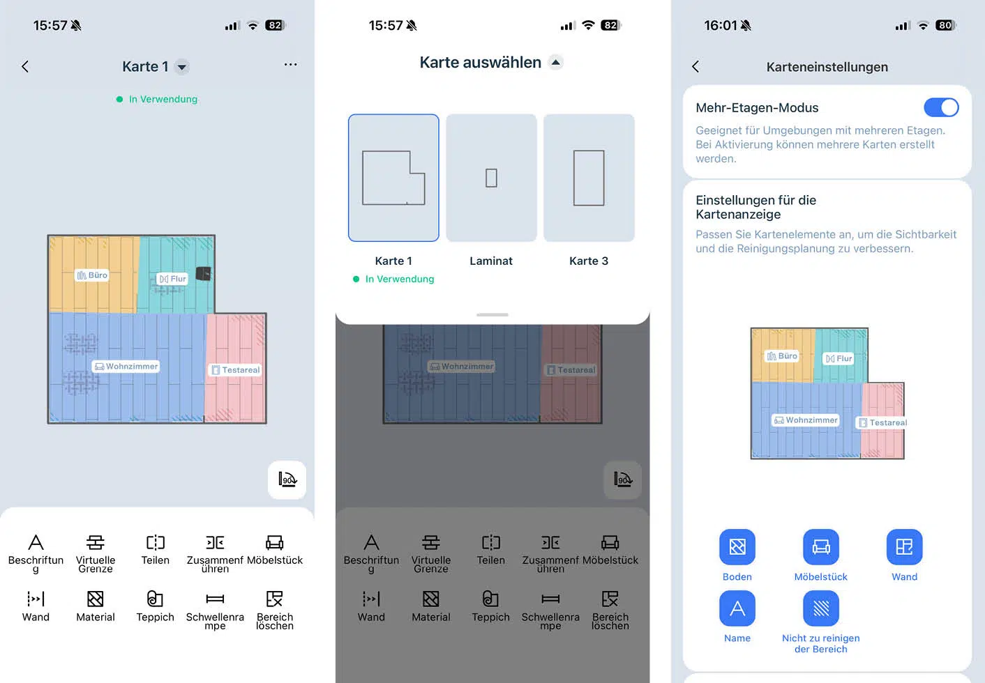 ECOVACS DEEBOT X11 OmniCyclone App Karte