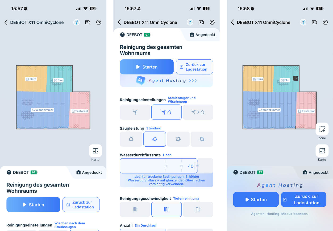 ECOVACS DEEBOT X11 OmniCyclone App Reinigung