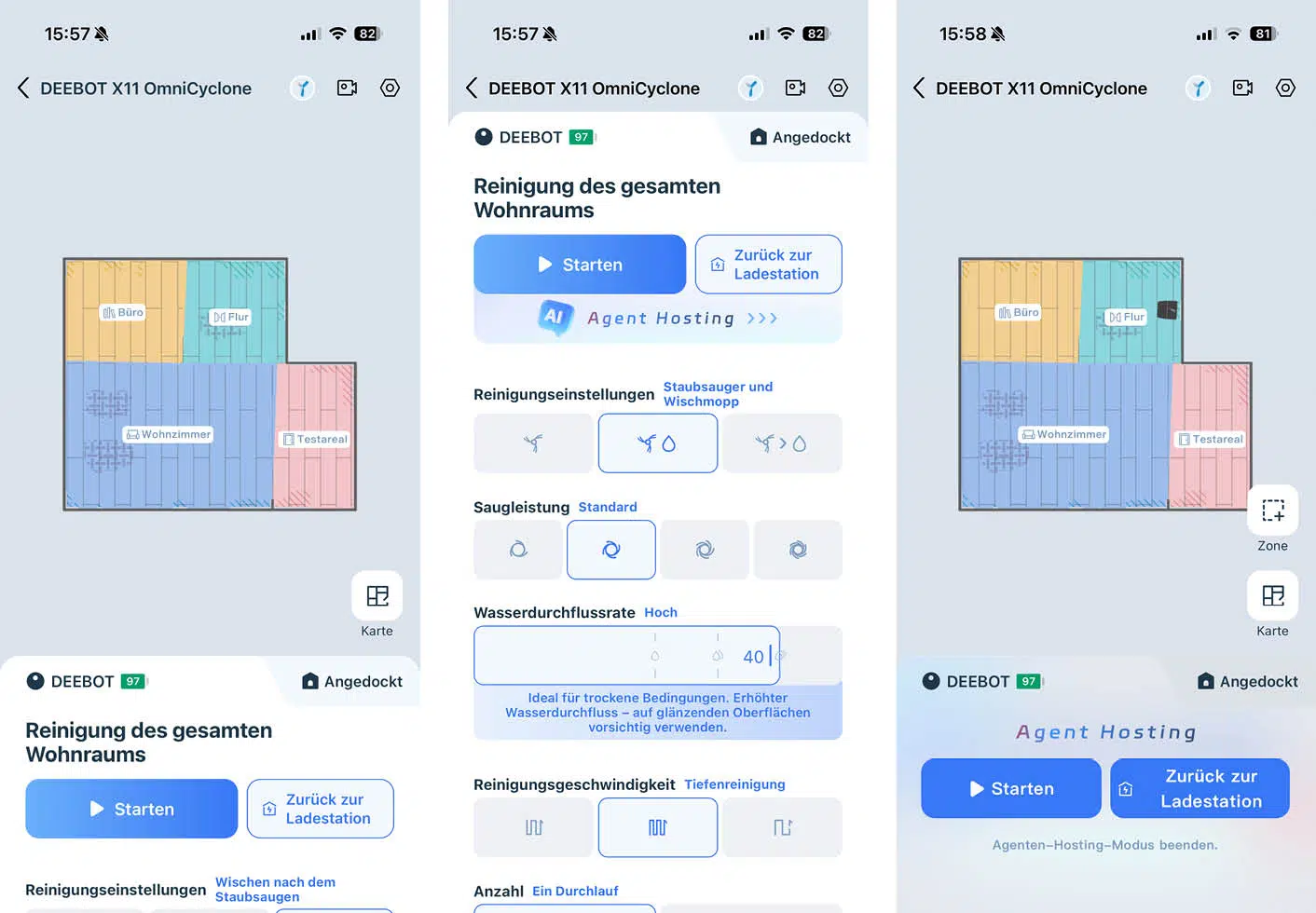 ECOVACS DEEBOT X11 OmniCyclone App Reinigung