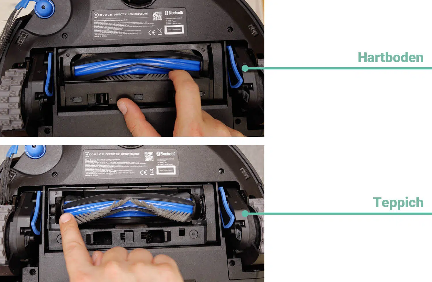 ECOVACS DEEBOT X11 OmniCyclone Saugen Haare nachher