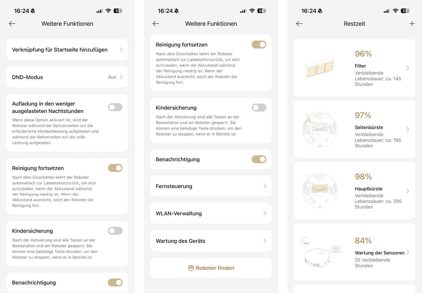 MOVA P50s Ultra App Einstellungen