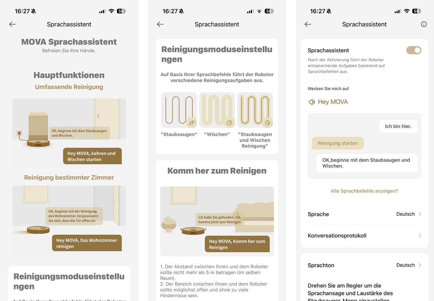 MOVA P50s Ultra App Sprachassistent