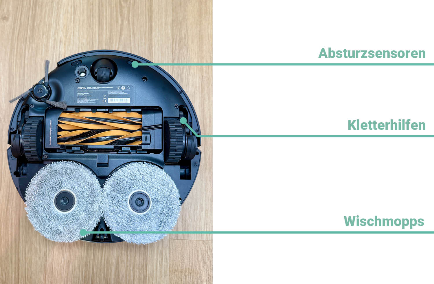 MOVA P50s Ultra Design Unterseite