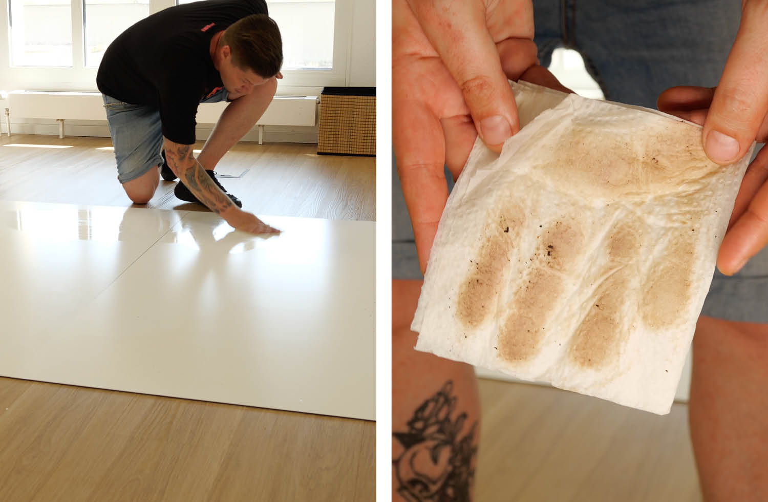 MOVA P50s Ultra Wischen Schmutzaufnahme