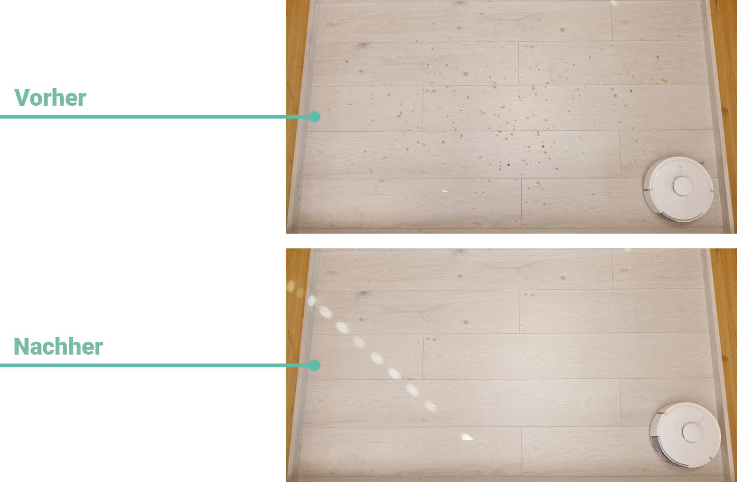 Reinigungsergebnis auf Hartboden