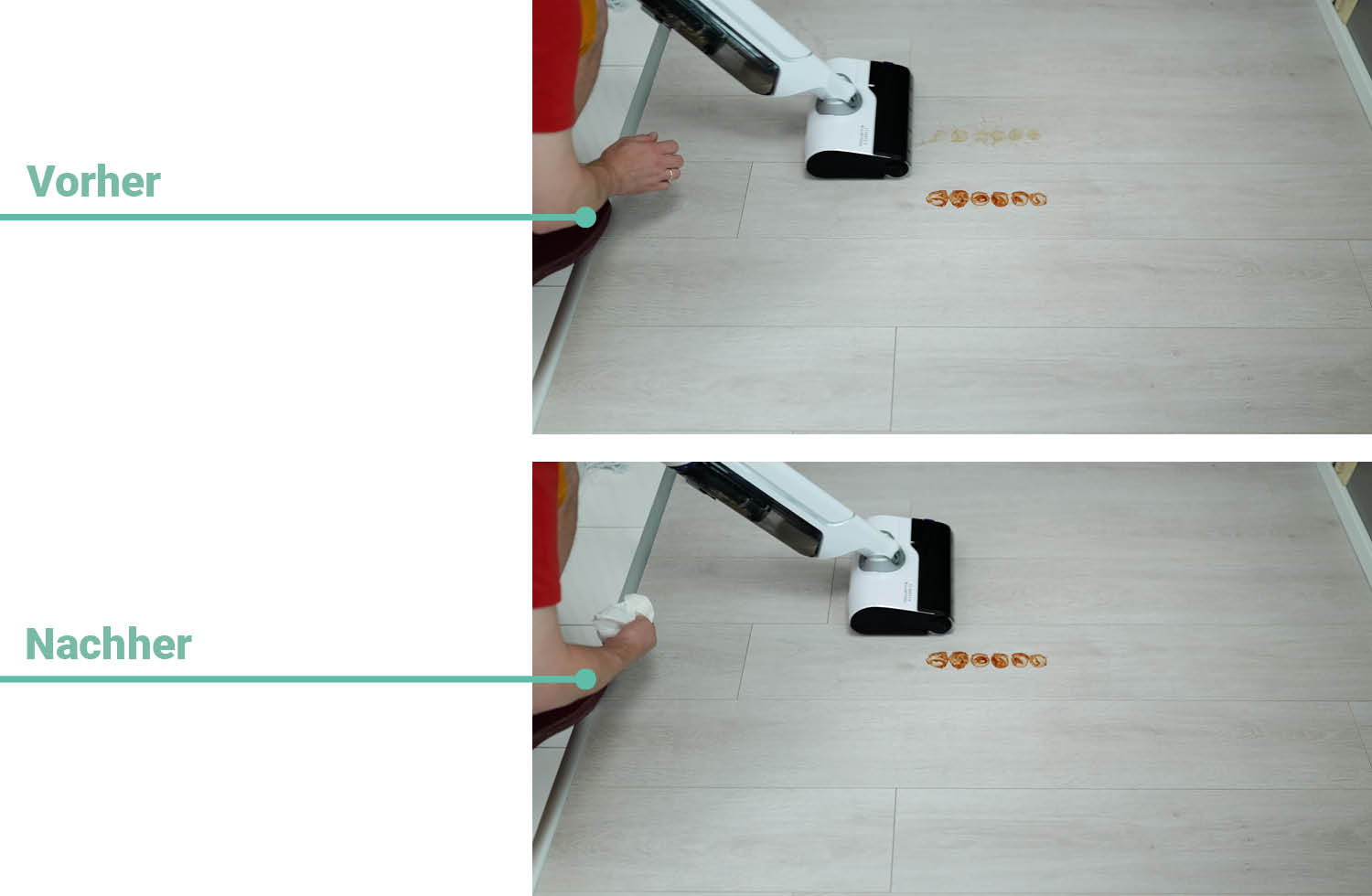 Reinigungsergebnis trocken kaffee