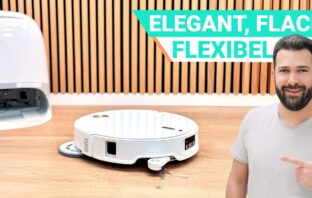 Roborock Qrevo Curv 2 Pro mit flacher Bauhöhe, abnehmbaren Wischpads und heißem Wischmodus in elegantem Design