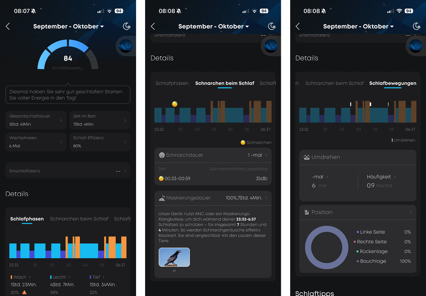soundcore Slepp A30 - App - Schlaftracking