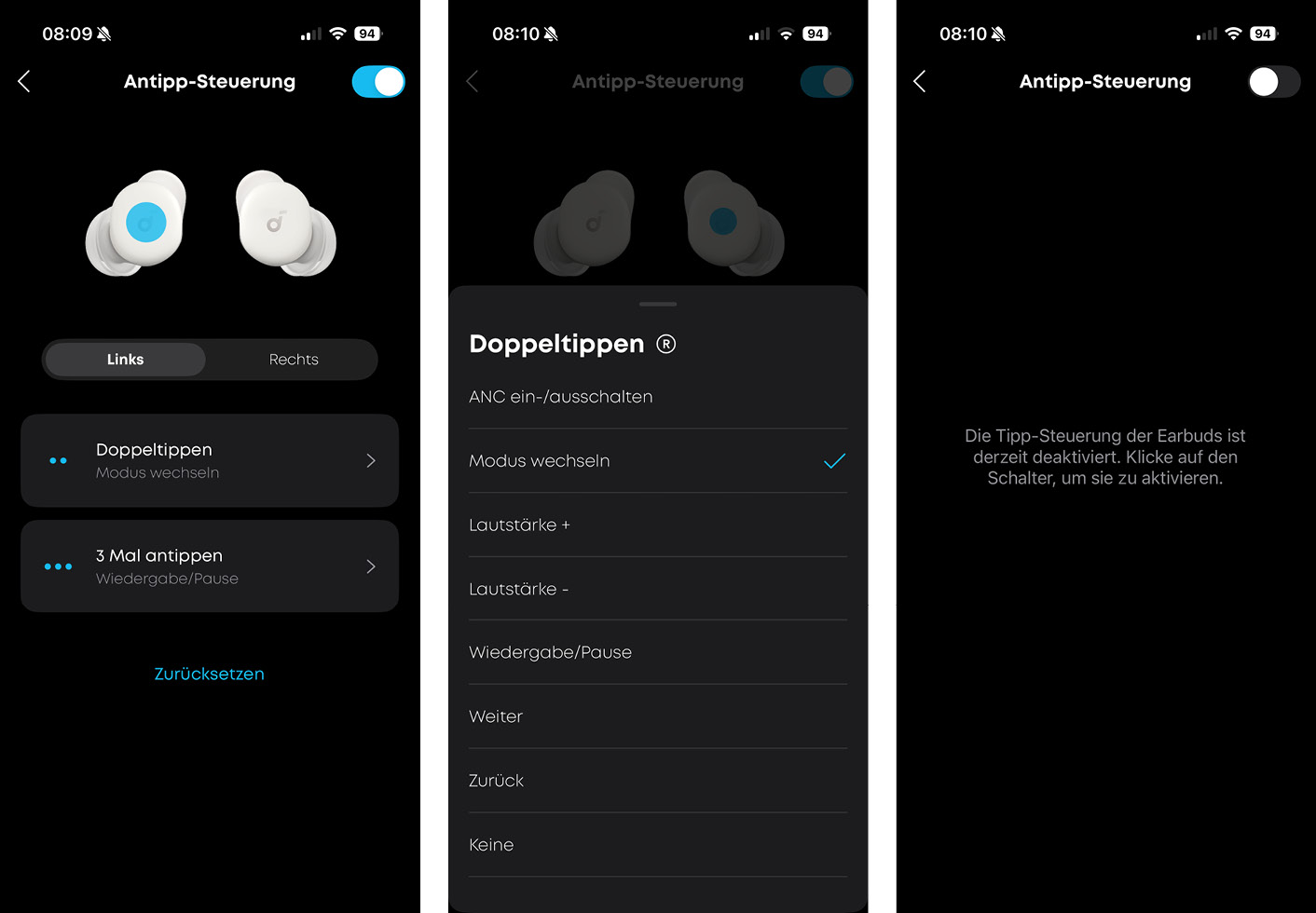 soundcore Slepp A30 - App - Steuerung
