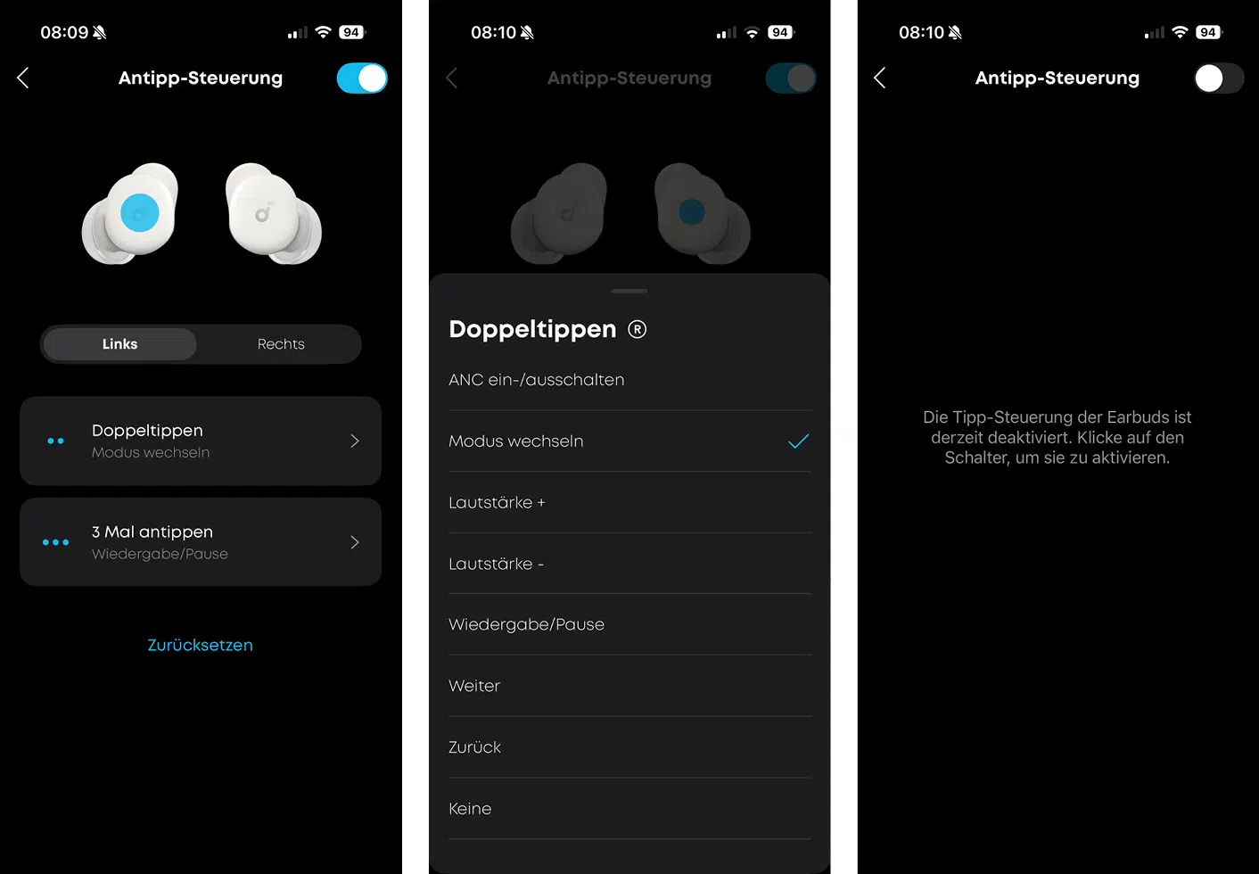 soundcore Slepp A30 - App - Steuerung