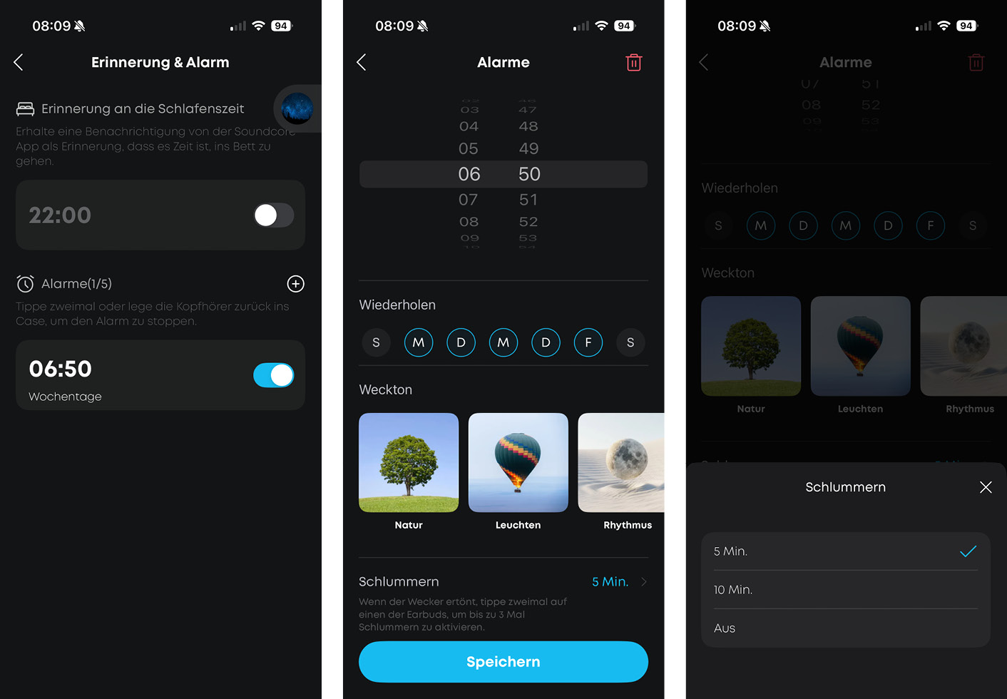 soundcore Slepp A30 - App - Weckfunktion