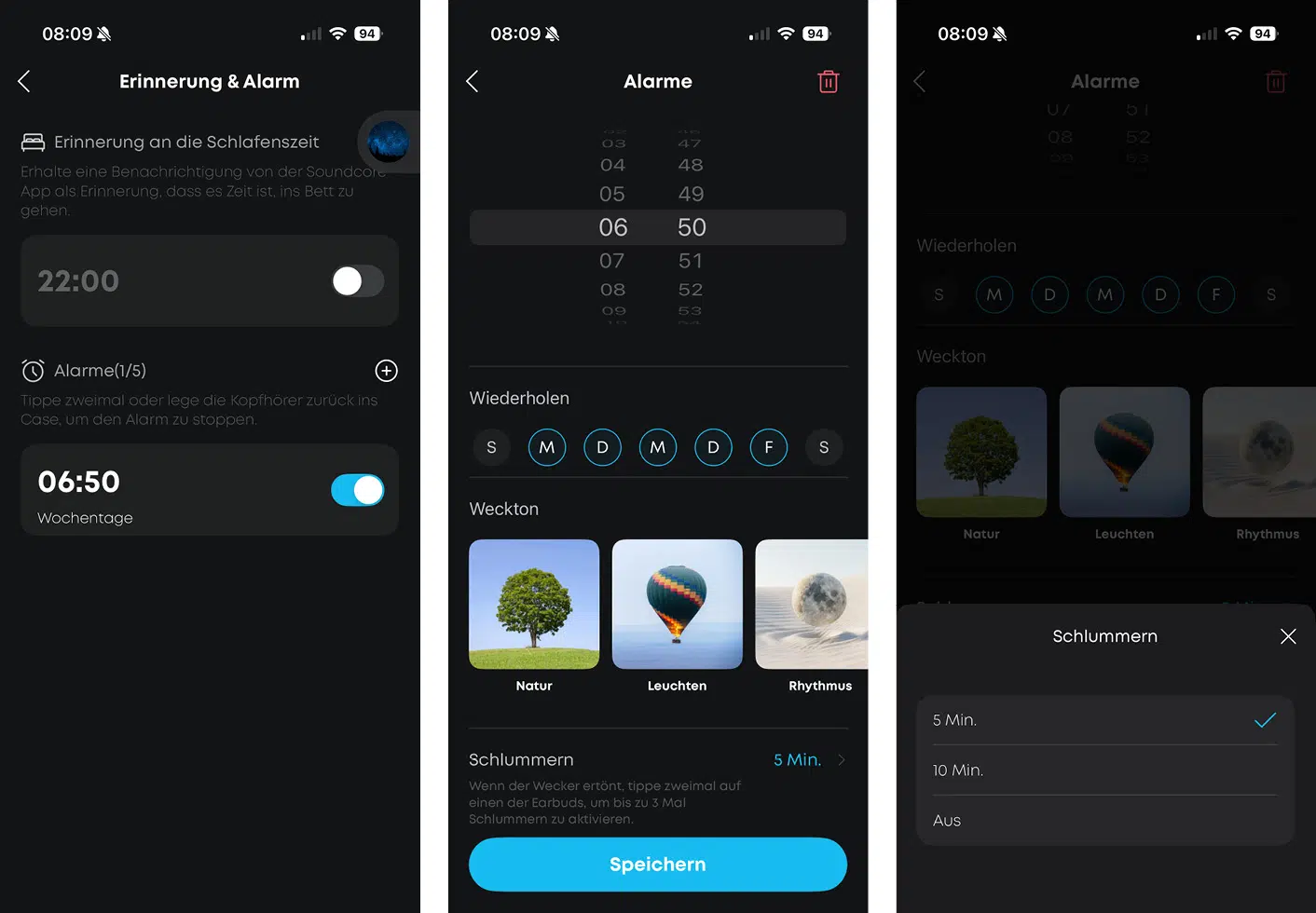 soundcore Slepp A30 - App - Weckfunktion