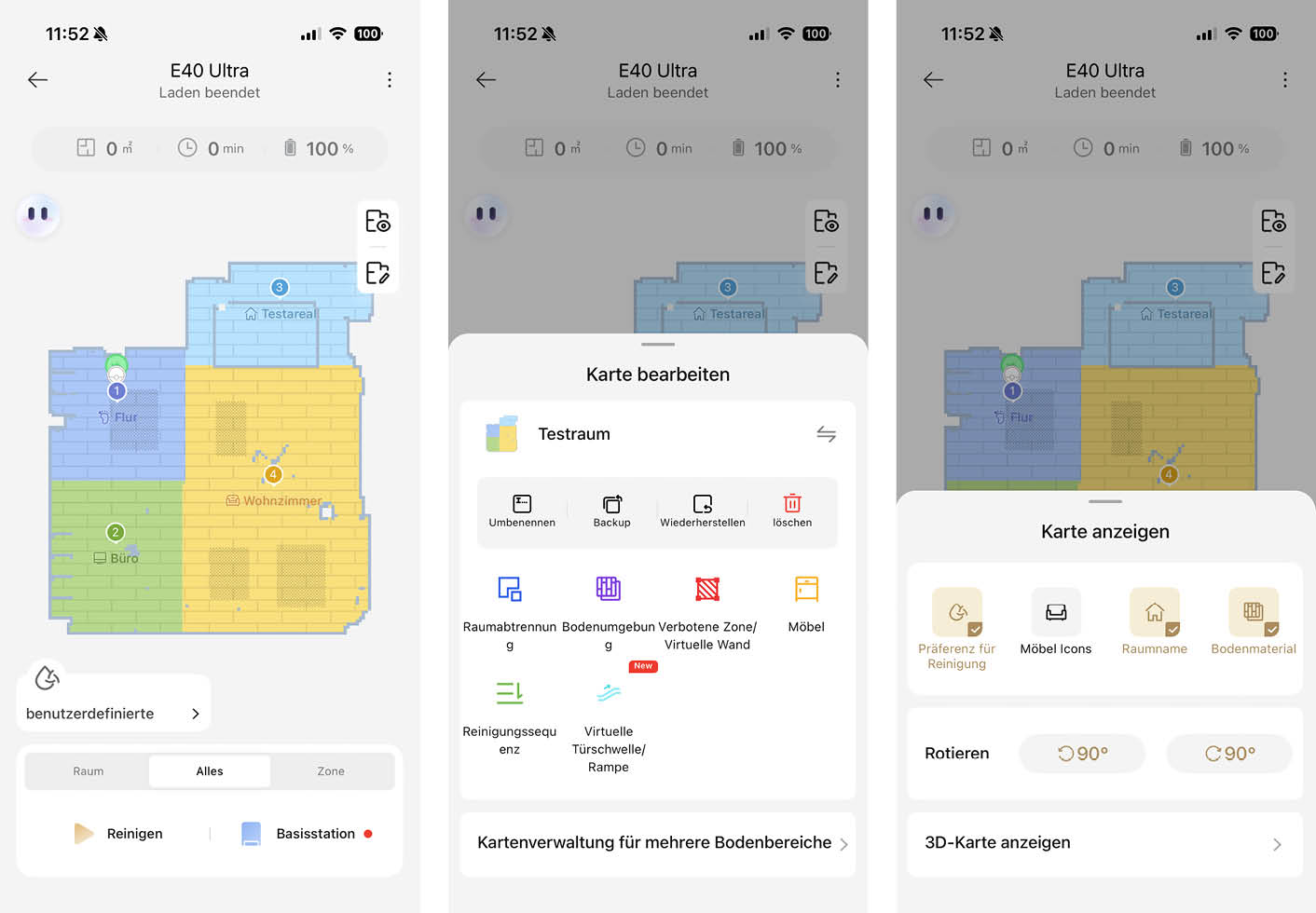 MOVA E40 Ultra App Karte