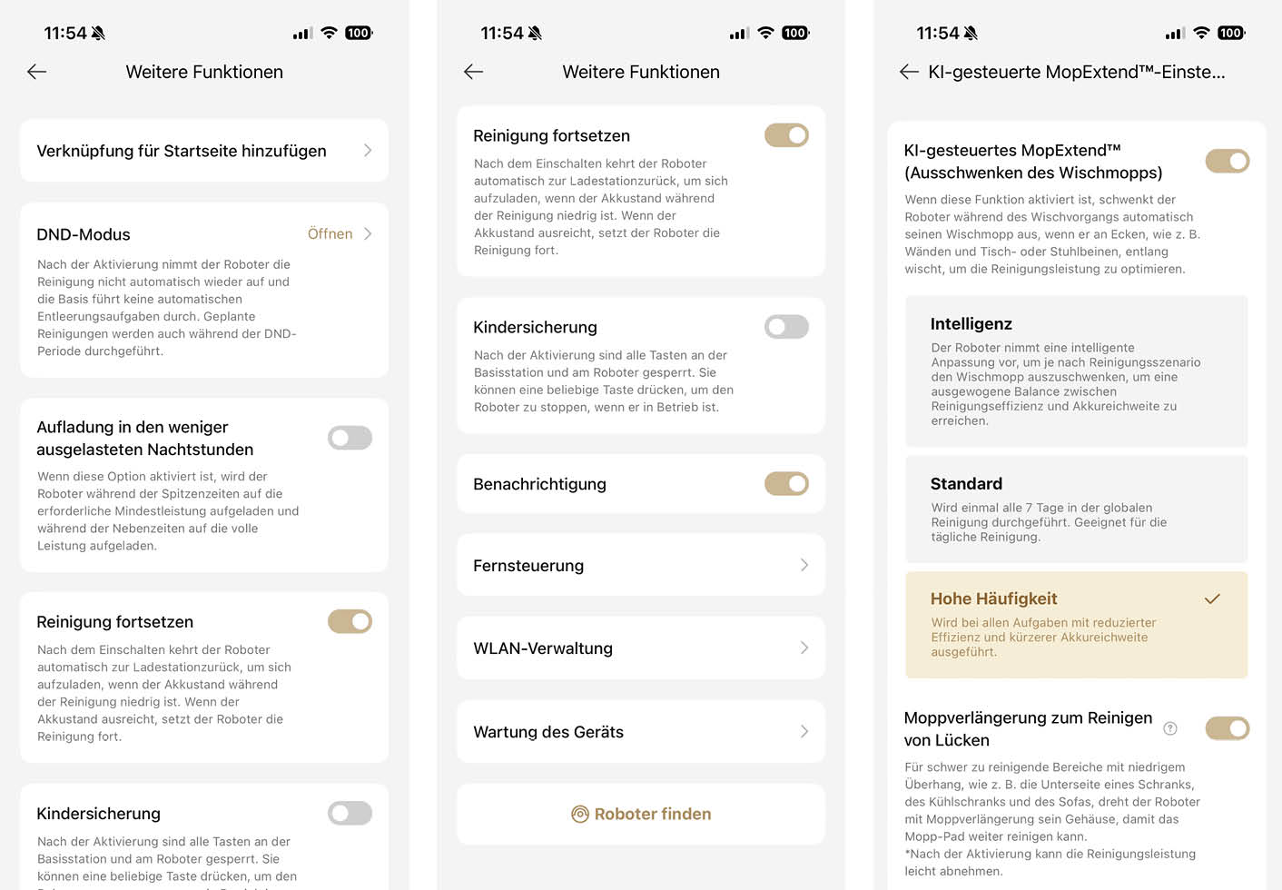 MOVA E40 Ultra App Roboter