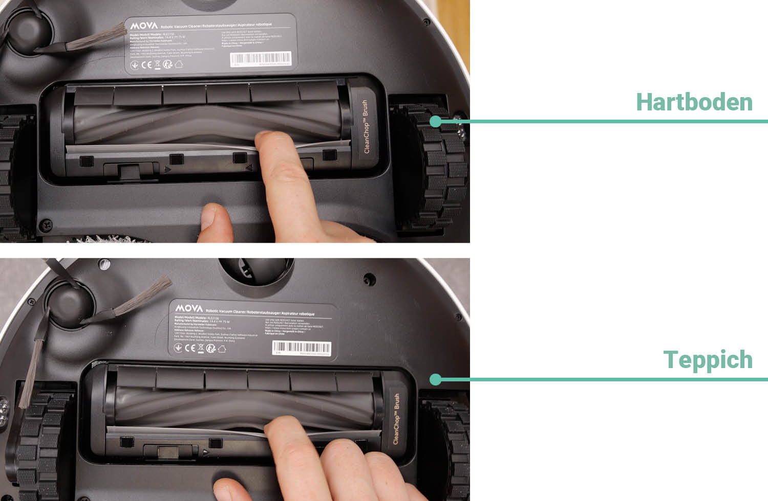 MOVA E40 Ultra Saugen Haare nachher