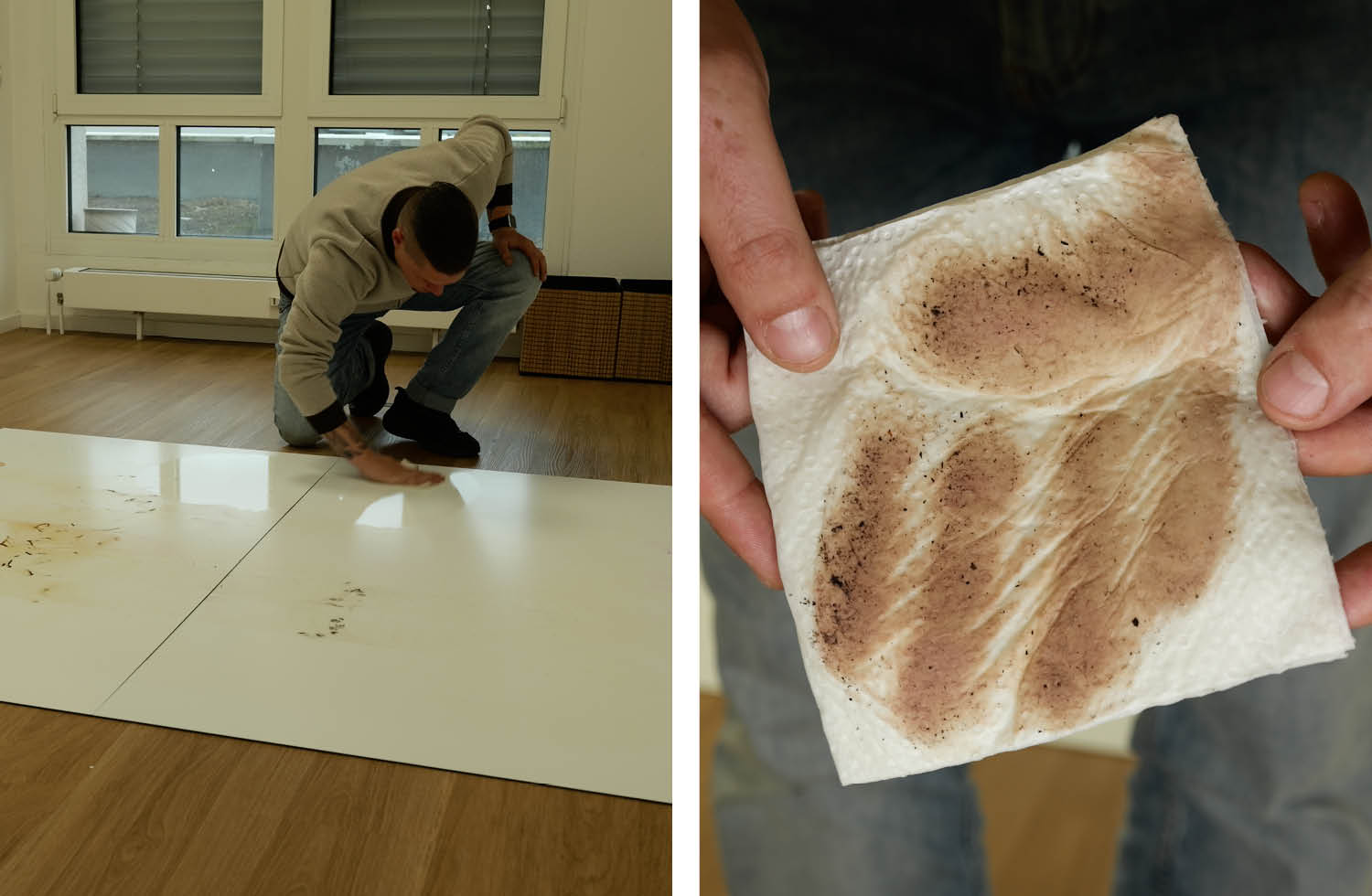 MOVA E40 Ultra Wischen Schmutzaufnahme