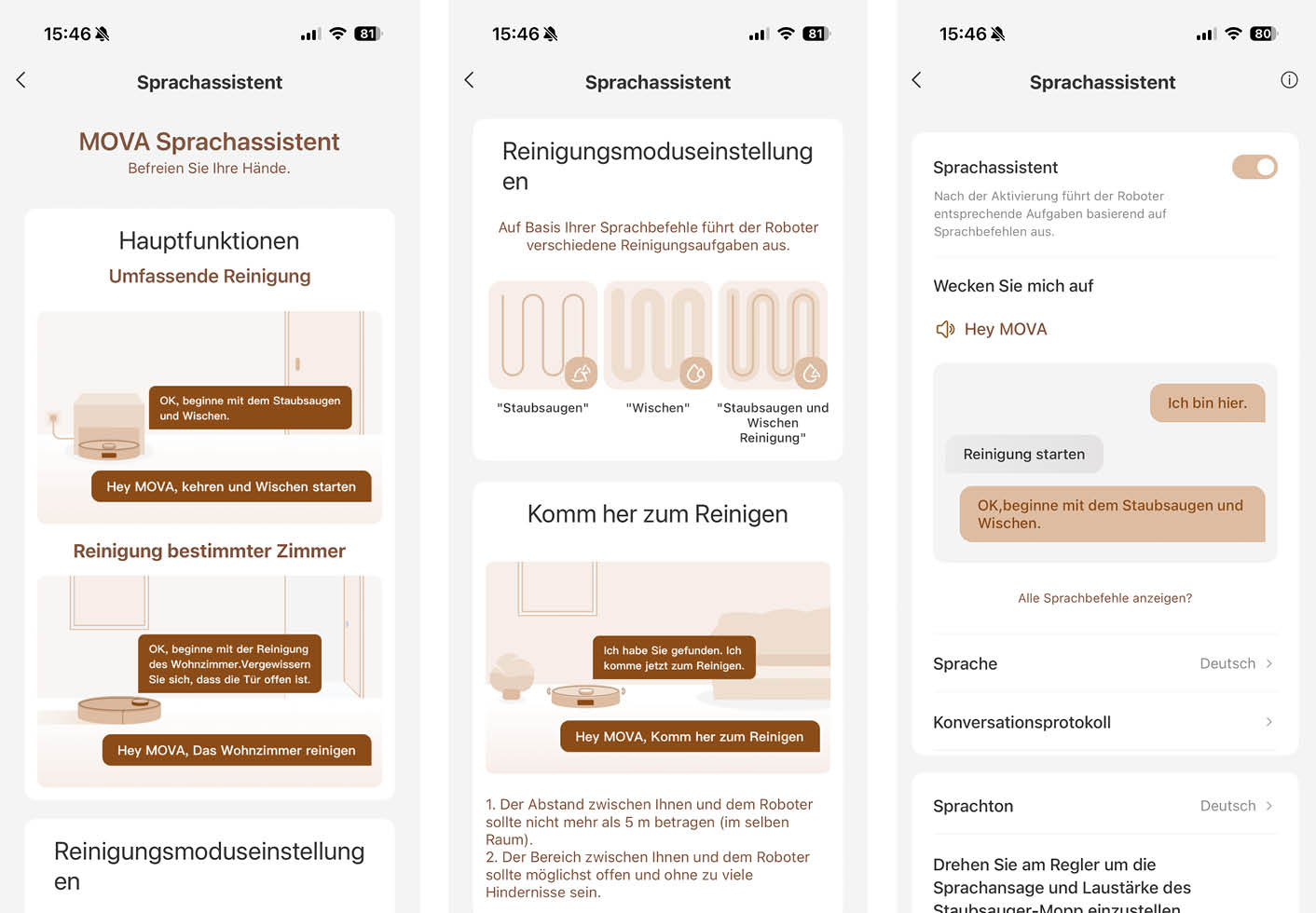 MOVA MOBIUS 60 App Sprachassistent