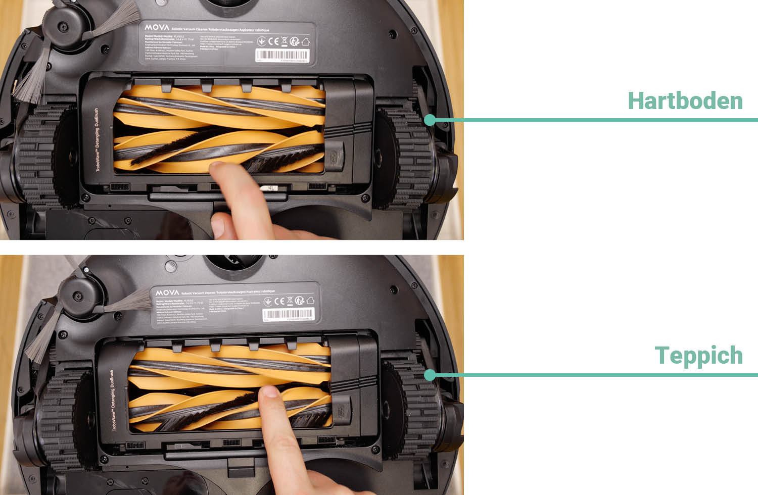 MOVA MOBIUS 60 Saugen Haare nachher