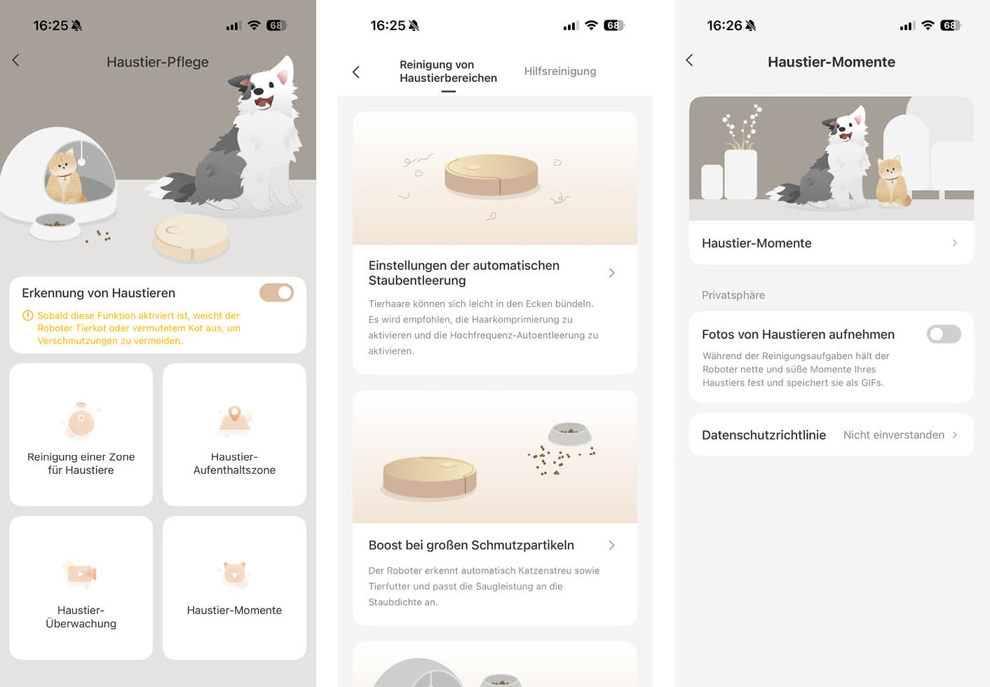 MOVA Z60 Ultra Roller StandAlone App Haustiere