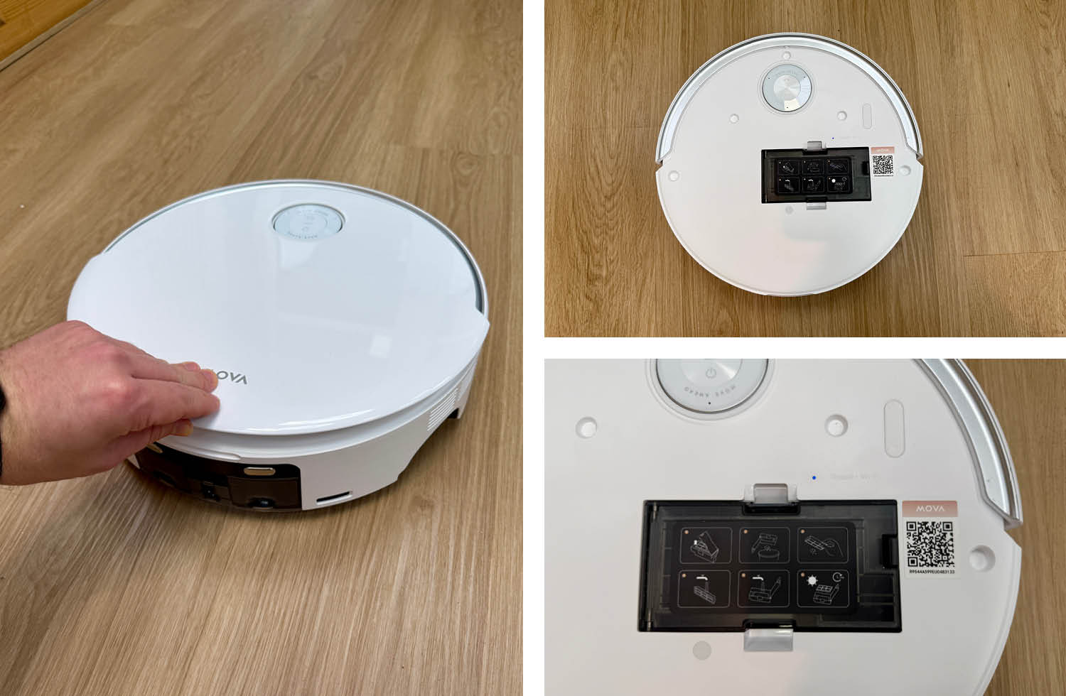 MOVA Z60 Ultra Roller StandAlone Design Oberseite unter der Haube