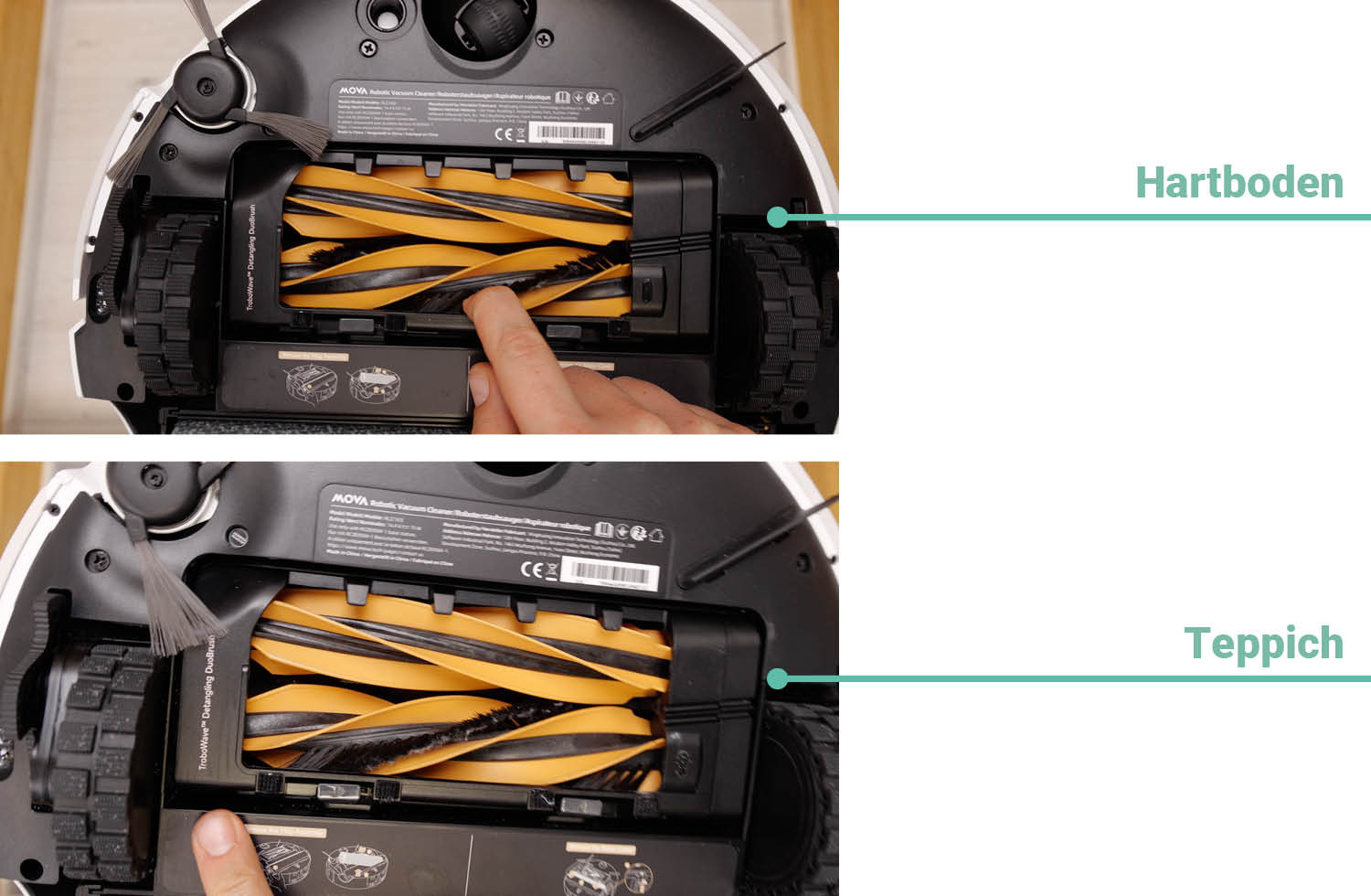 MOVA Z60 Ultra Roller StandAlone Saugen Haare nachher