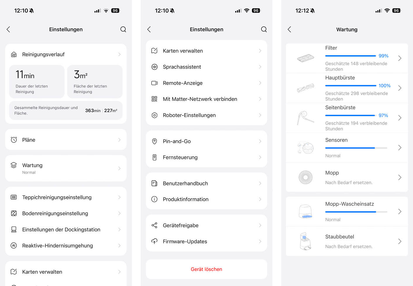 Roborock Qrevo Curv 2 Pro App Einstellungen