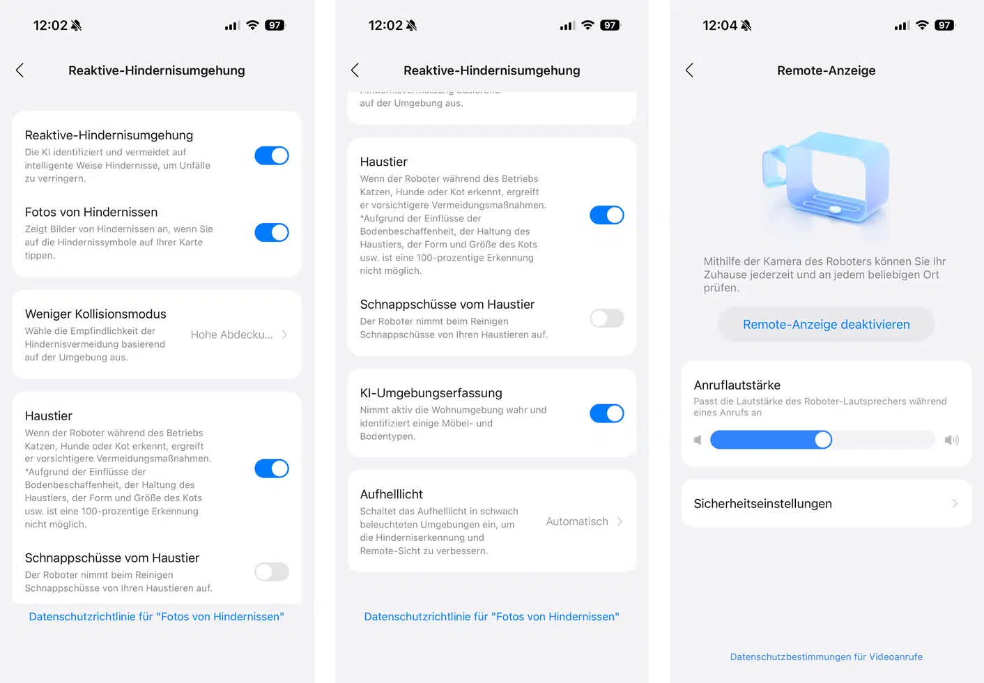 Roborock Qrevo Curv 2 Pro App KI Kamera