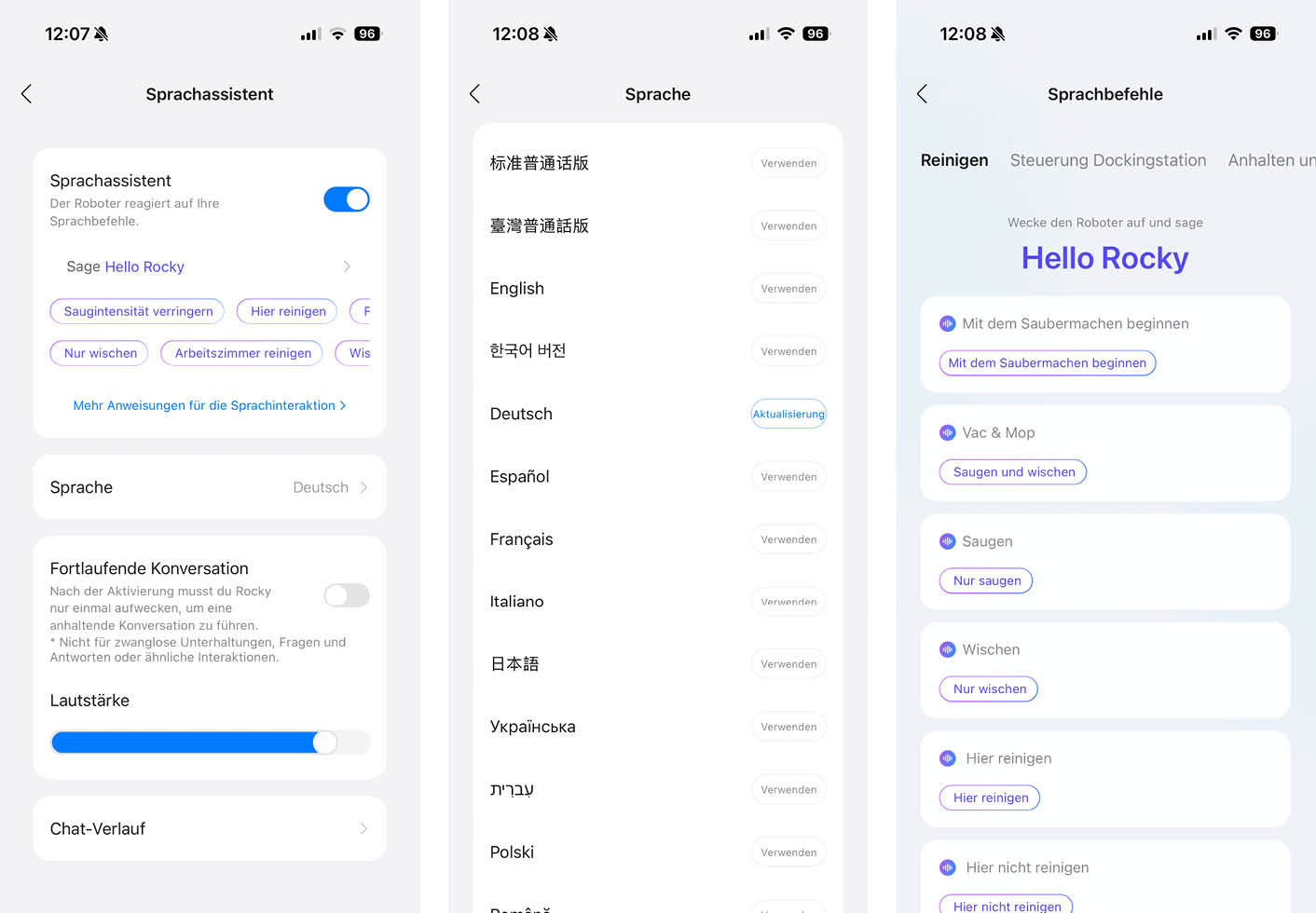 Roborock Qrevo Curv 2 Pro App Sprachassistent