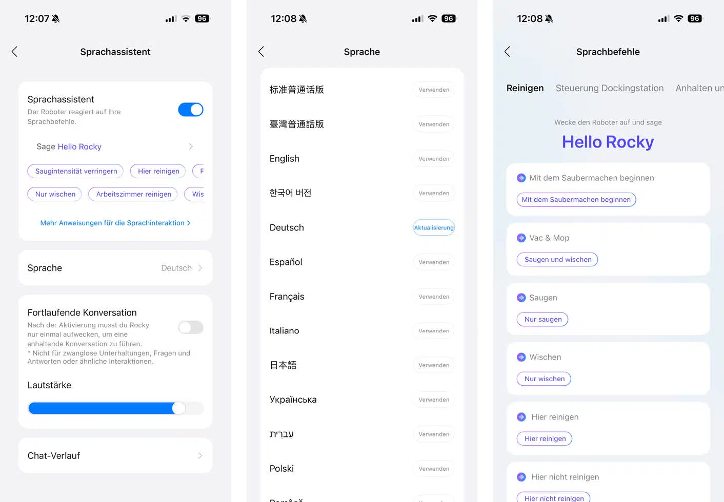 Roborock Qrevo Curv 2 Pro App Sprachassistent