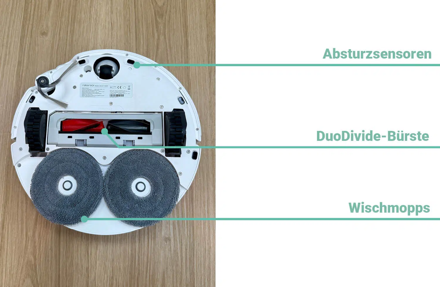 Roborock Qrevo Curv 2 Pro Design Unterseite