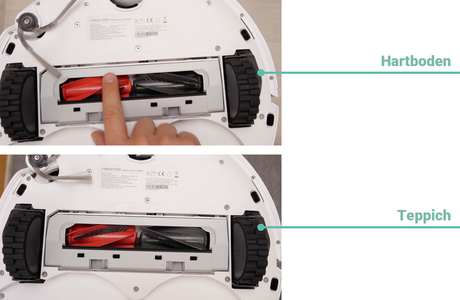 Roborock Qrevo Curv 2 Pro Saugen Haare nachher