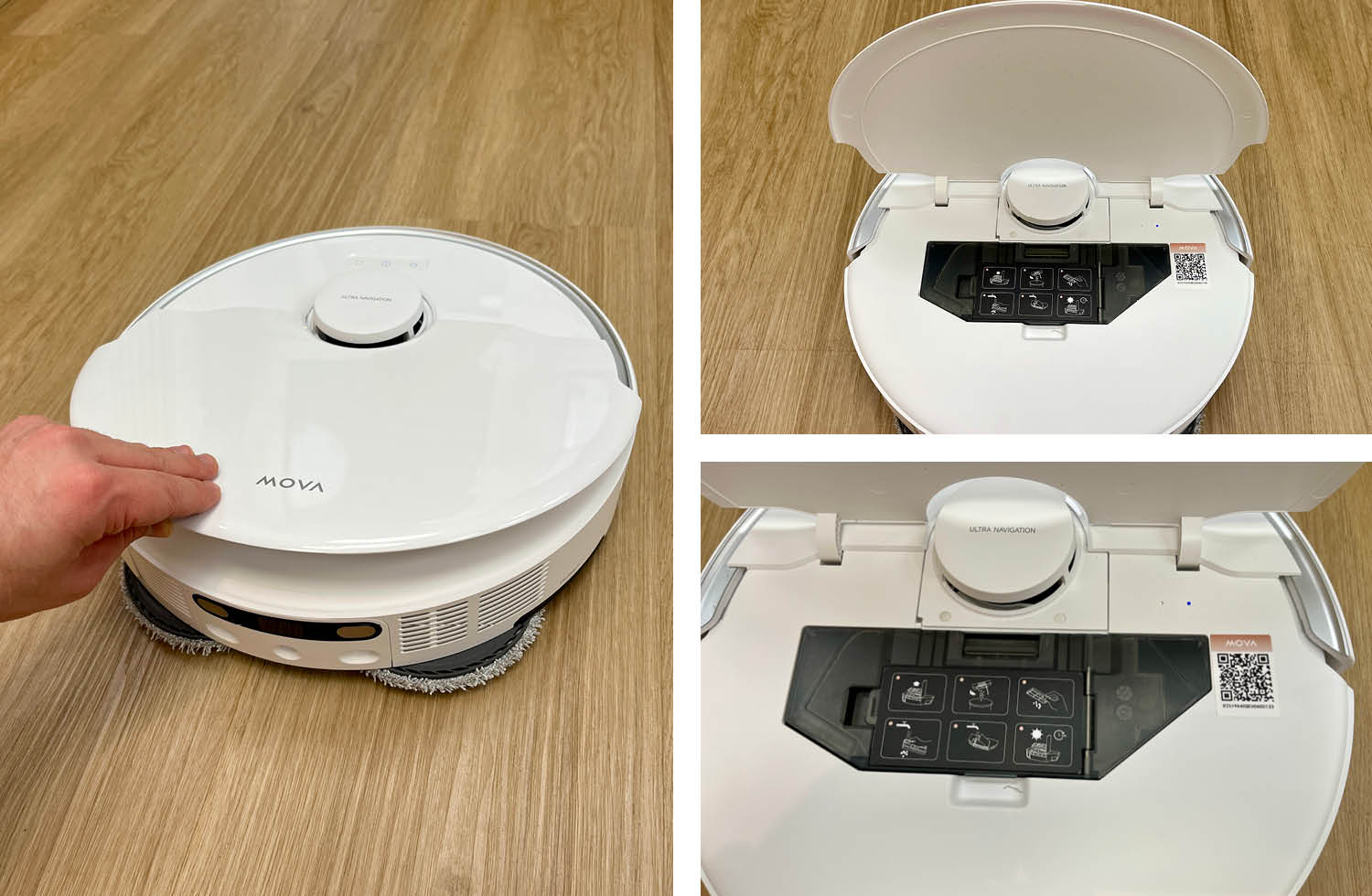 MOVA P50 Ultra Design Oberseite unter der Haube